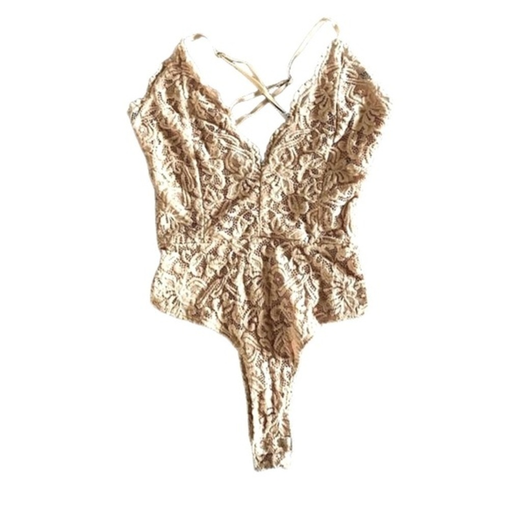 Windsor Cream Colored Lace Bodysuit NWOT Size XS